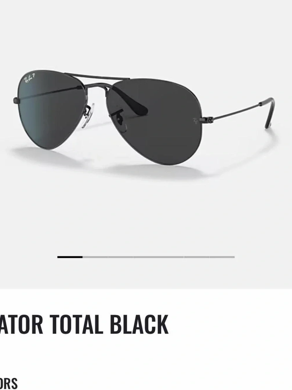 Ray-Ban Aviator Sunglasses - Black Frame with Dark Green Lenses